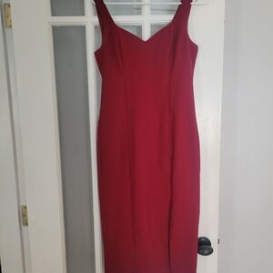 Lulu's Red Spaghetti Strap Sheath Midi Dress